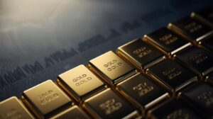 Graph showing gold price trends and projections for 2025 with rising and falling patterns, representing insights for investors