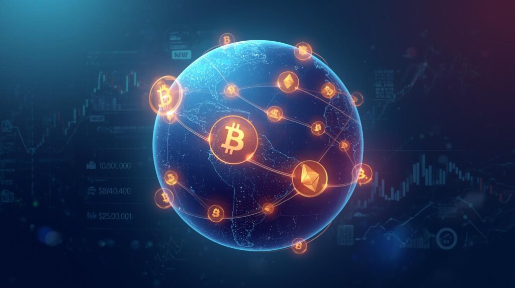 I want you to generate a picture that i can use as a cover image for an article title__Understanding Cryptocurrency Regulations Around the World
