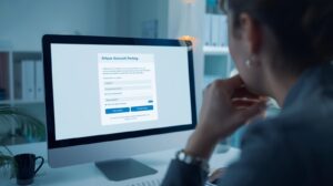 Online account security concept showing password protection and cybersecurity measures