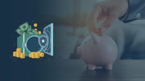 Person saving money in a jar to build an emergency fund for financial stability