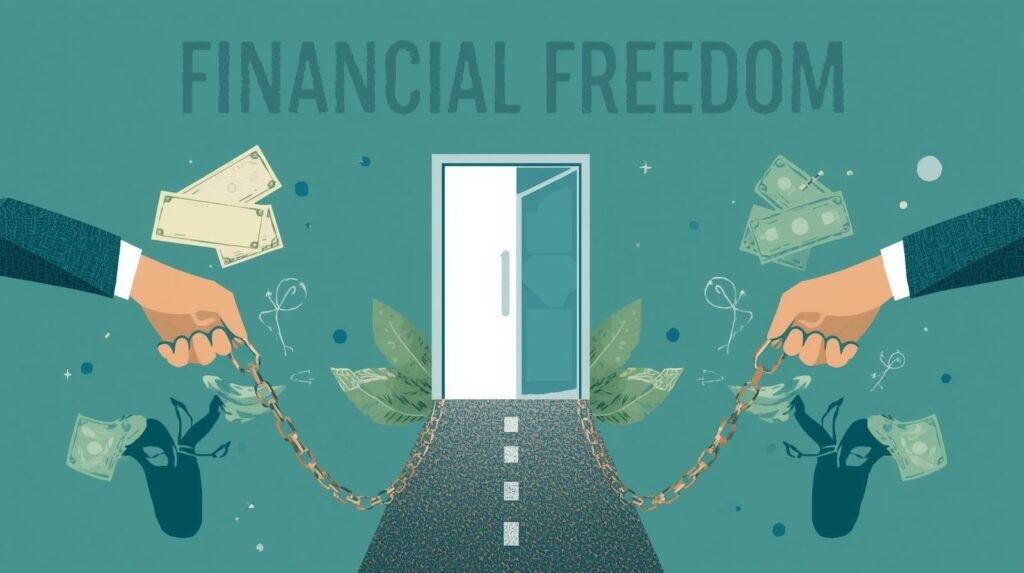 “Person relaxing while managing finances and planning for financial freedom”