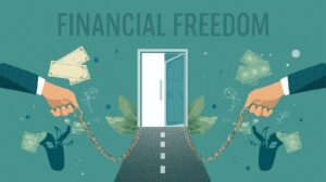“Person relaxing while managing finances and planning for financial freedom”